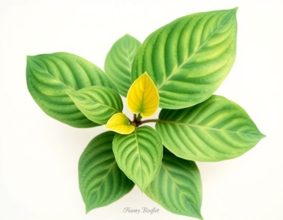 Watercolor illustration of Hosta 'Little Lemon Drop'