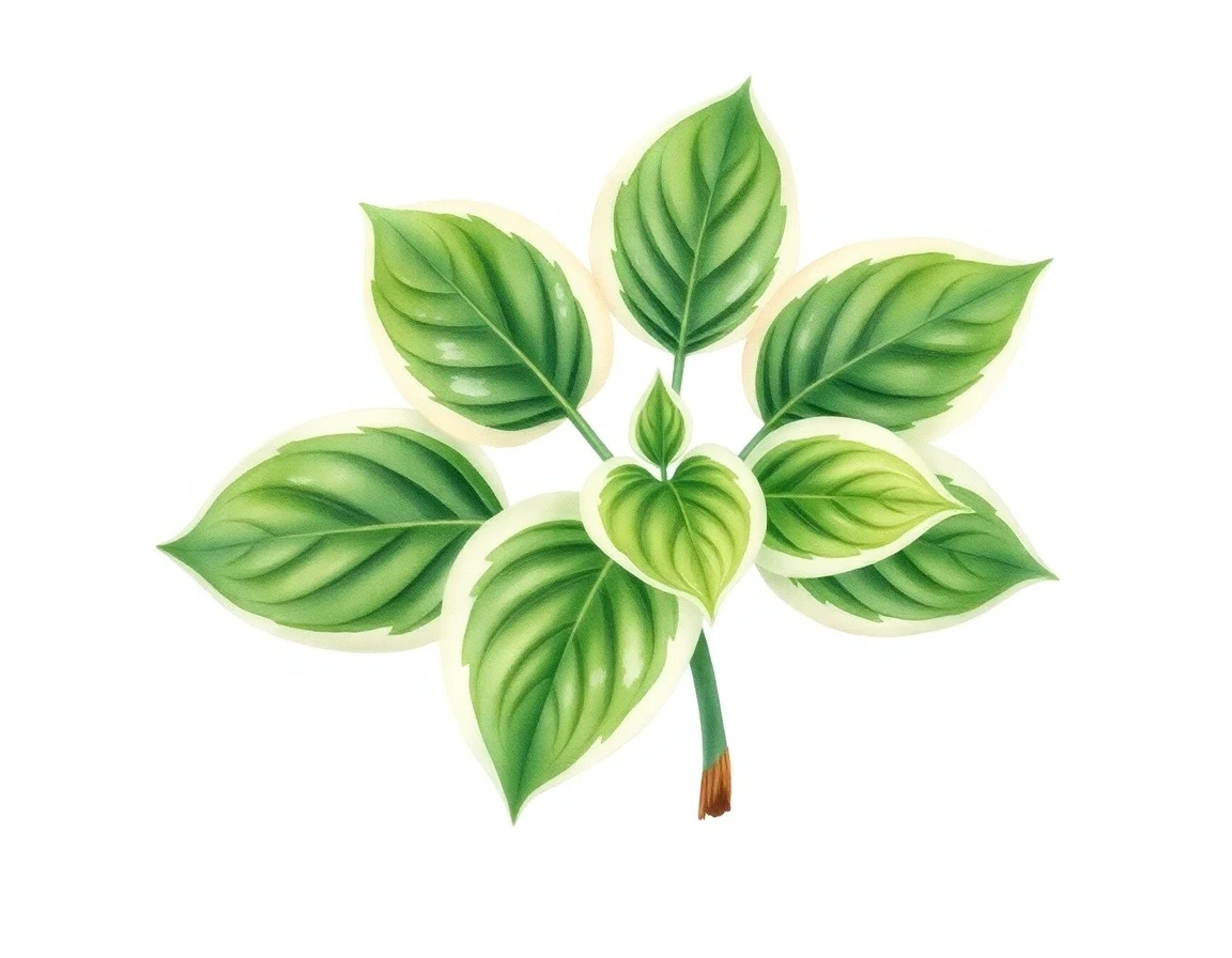 Watercolor illustration of Hosta 'Little Lites'