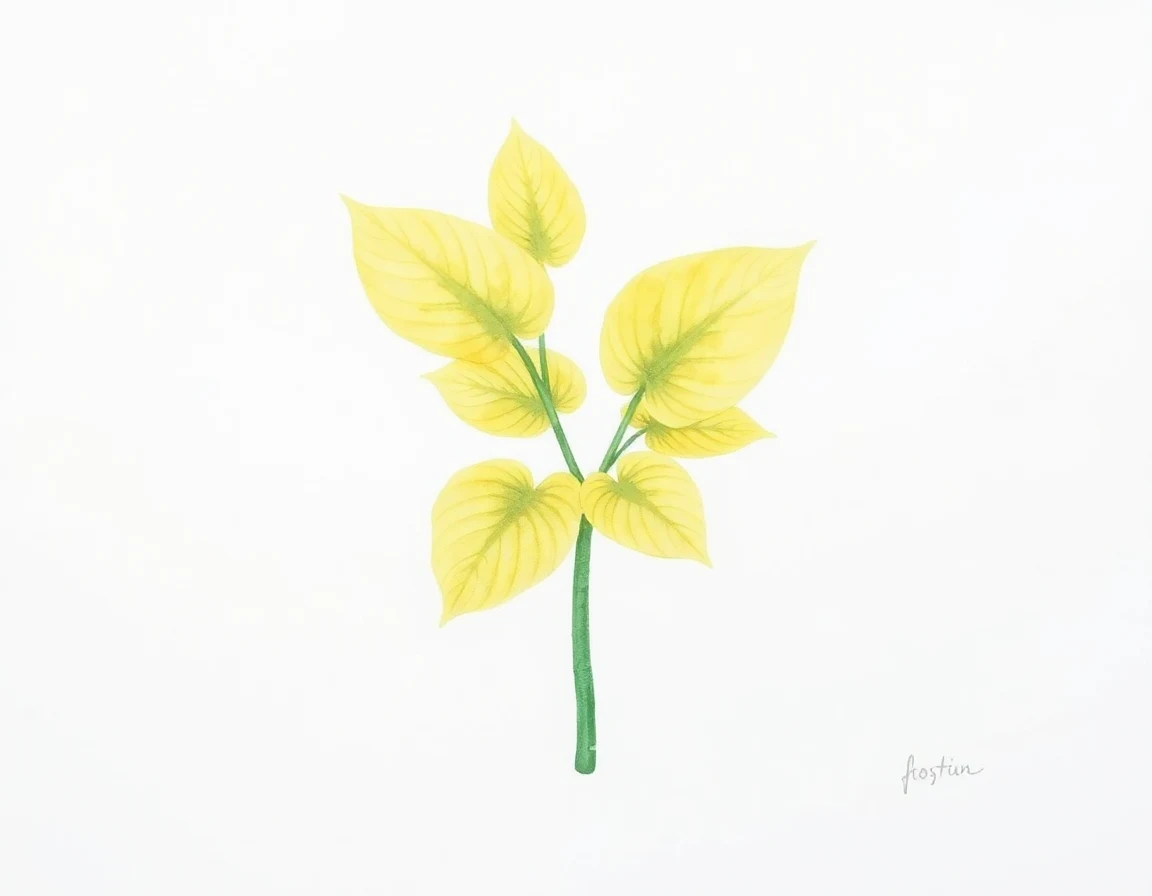 Watercolor illustration of Hosta 'Little Lulu'