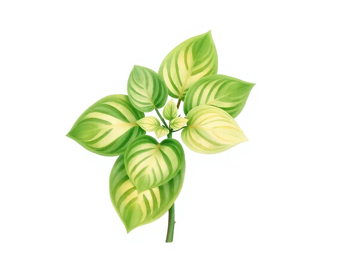 Watercolor illustration of Hosta 'Little Maddie'