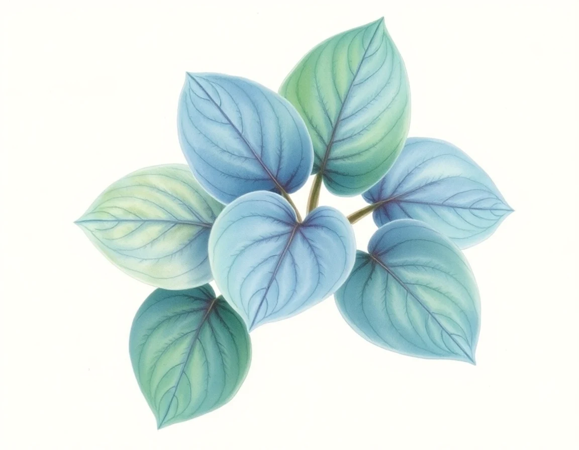 Watercolor illustration of Hosta 'Little Miss Sunshine'