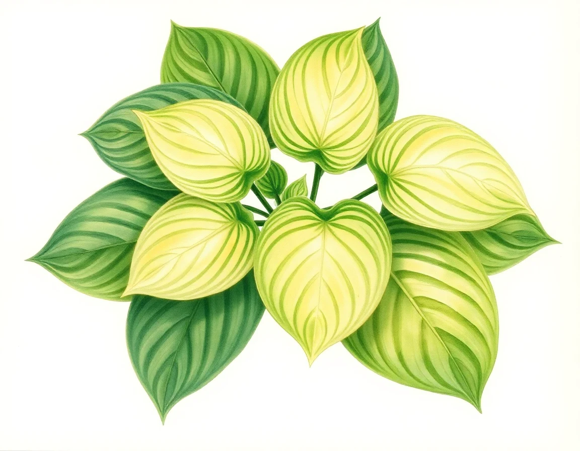 Watercolor illustration of Hosta 'Little Princess'