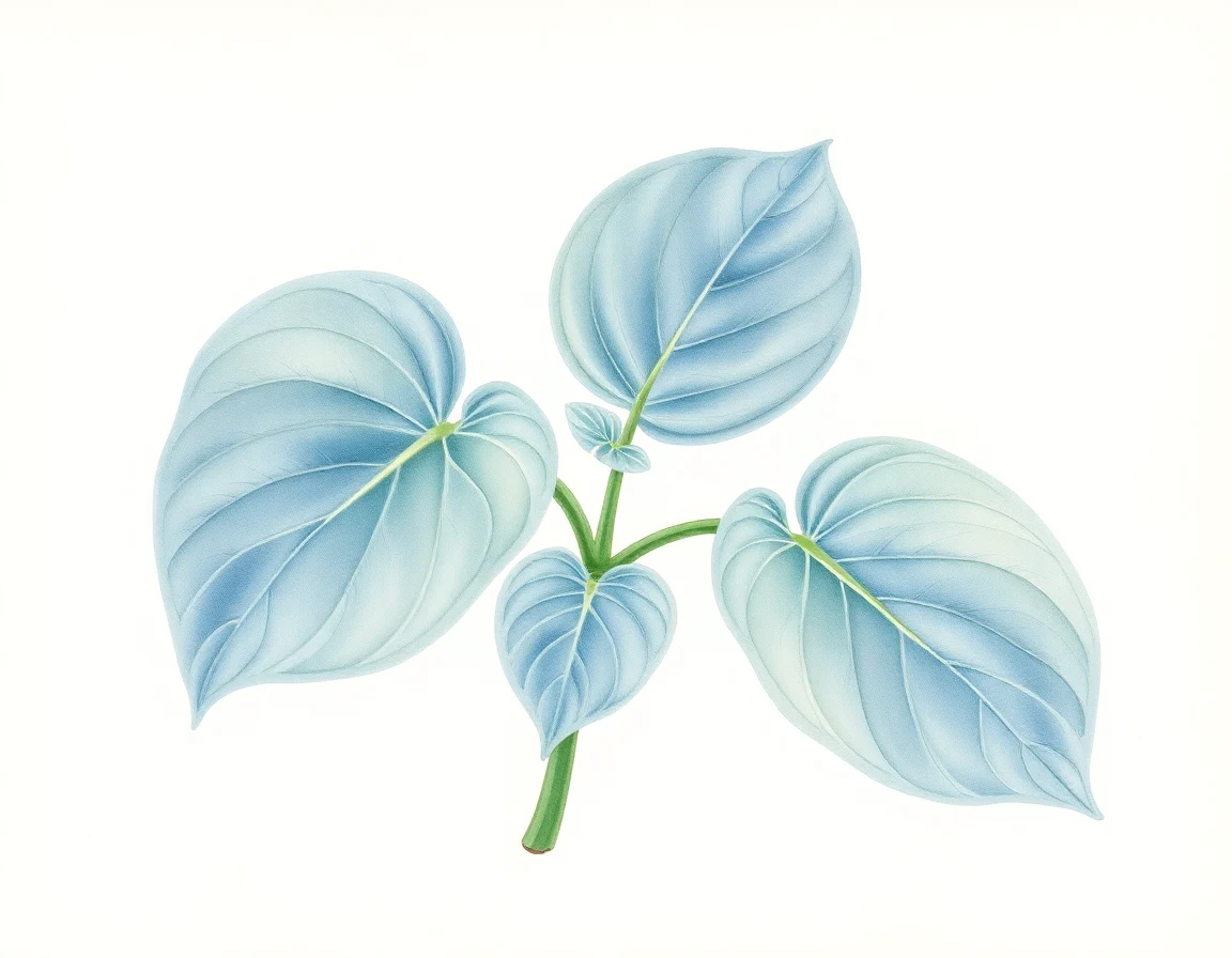 Watercolor illustration of Hosta 'Little Treasure'