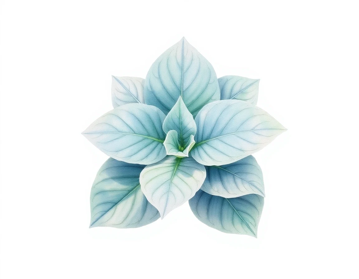 Watercolor illustration of Hosta 'Little Willie'