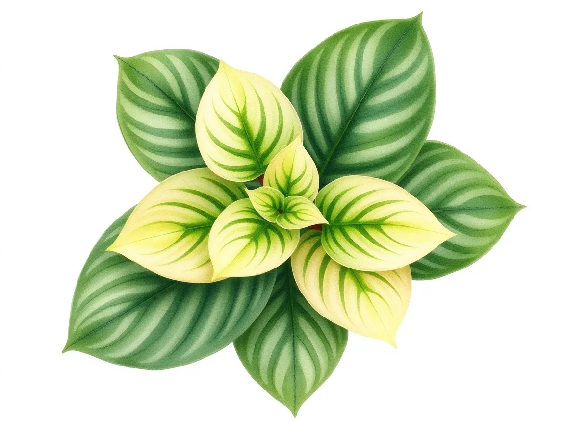 Watercolor illustration of Hosta 'Littlechap'
