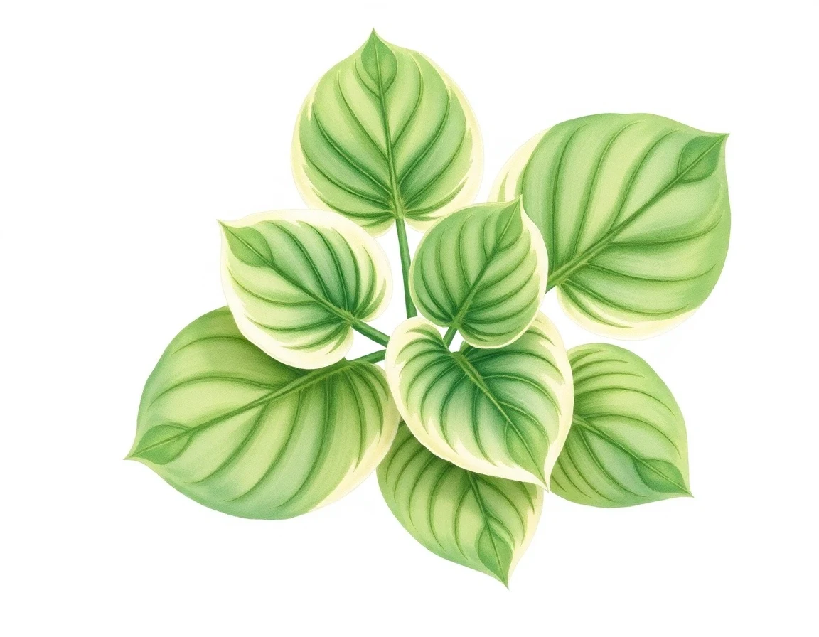 Watercolor illustration of Hosta 'Littlest Angel'