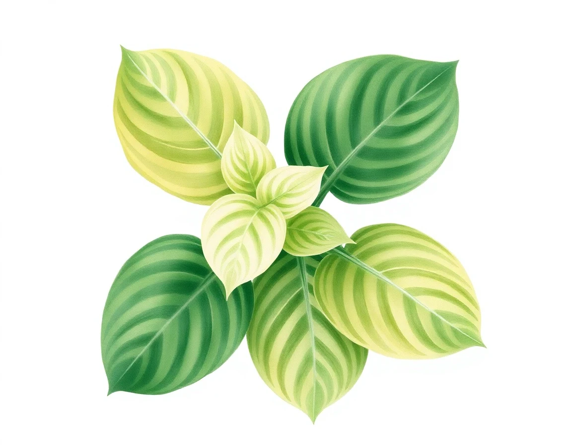 Watercolor illustration of Hosta 'Live Wire'