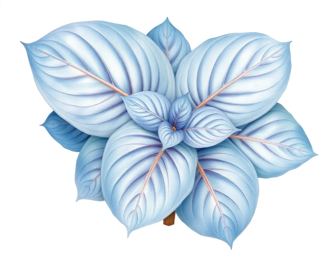 Watercolor illustration of Hosta 'Living Water'