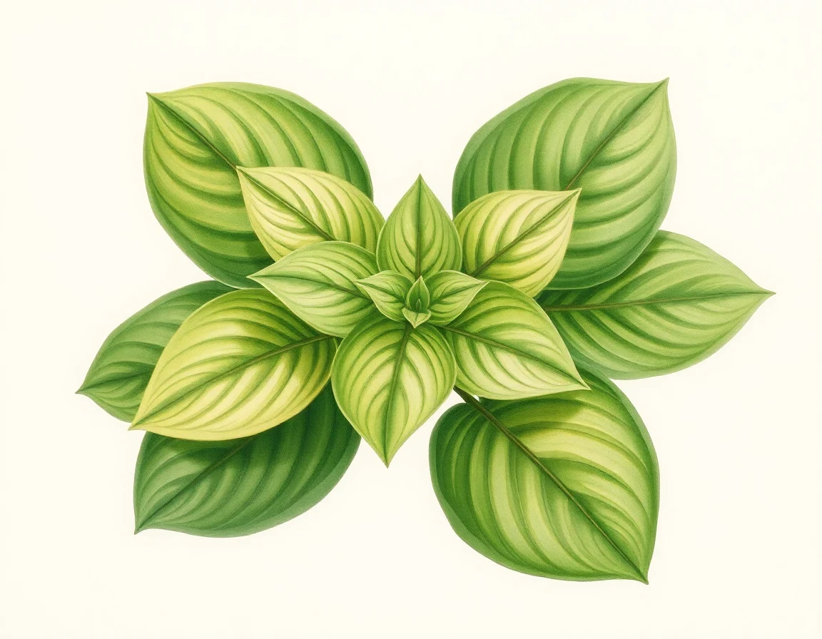 Watercolor illustration of Hosta 'Livonia'