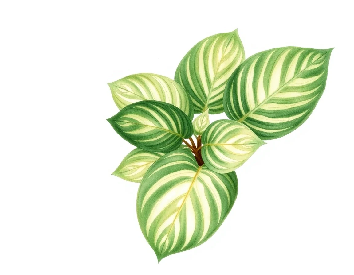 Watercolor illustration of Hosta 'Lizard Lick'