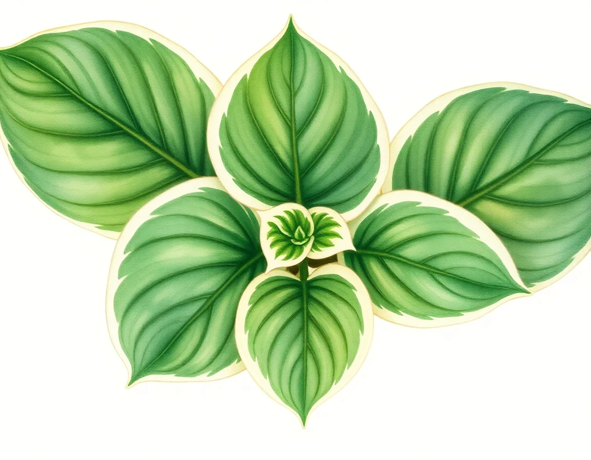 Watercolor illustration of Hosta 'Lodikito'