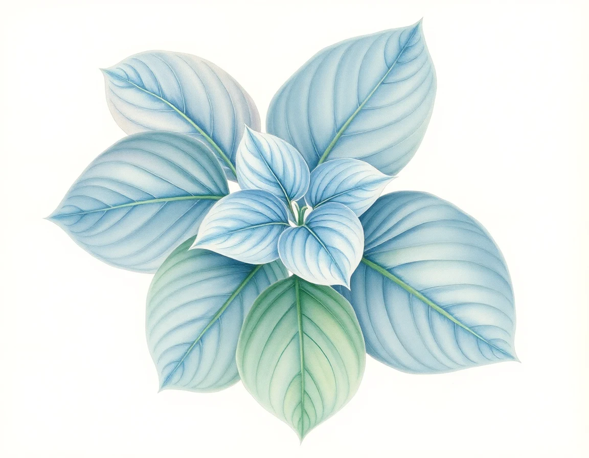 Watercolor illustration of Hosta 'Logan'