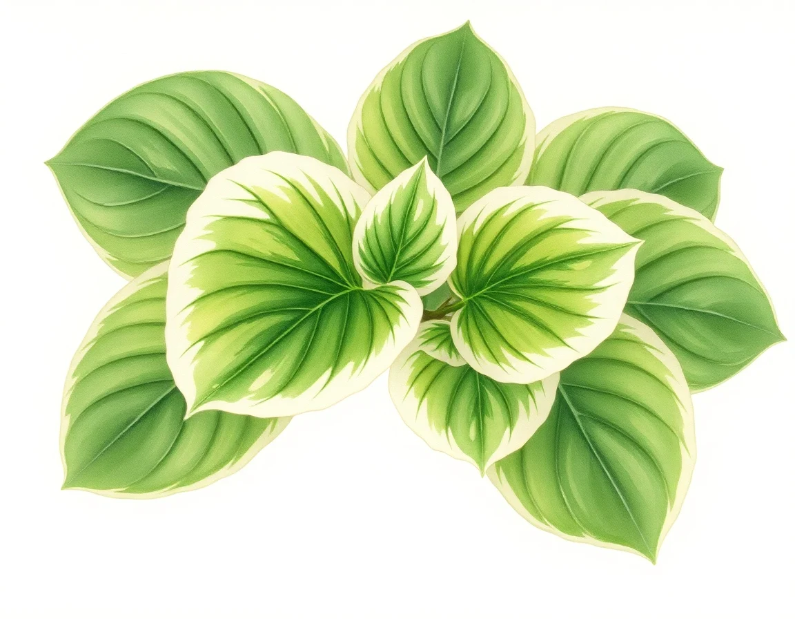 Watercolor illustration of Hosta 'Lois Jane'