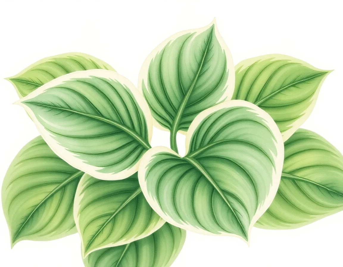 Watercolor illustration of Hosta 'Lois'