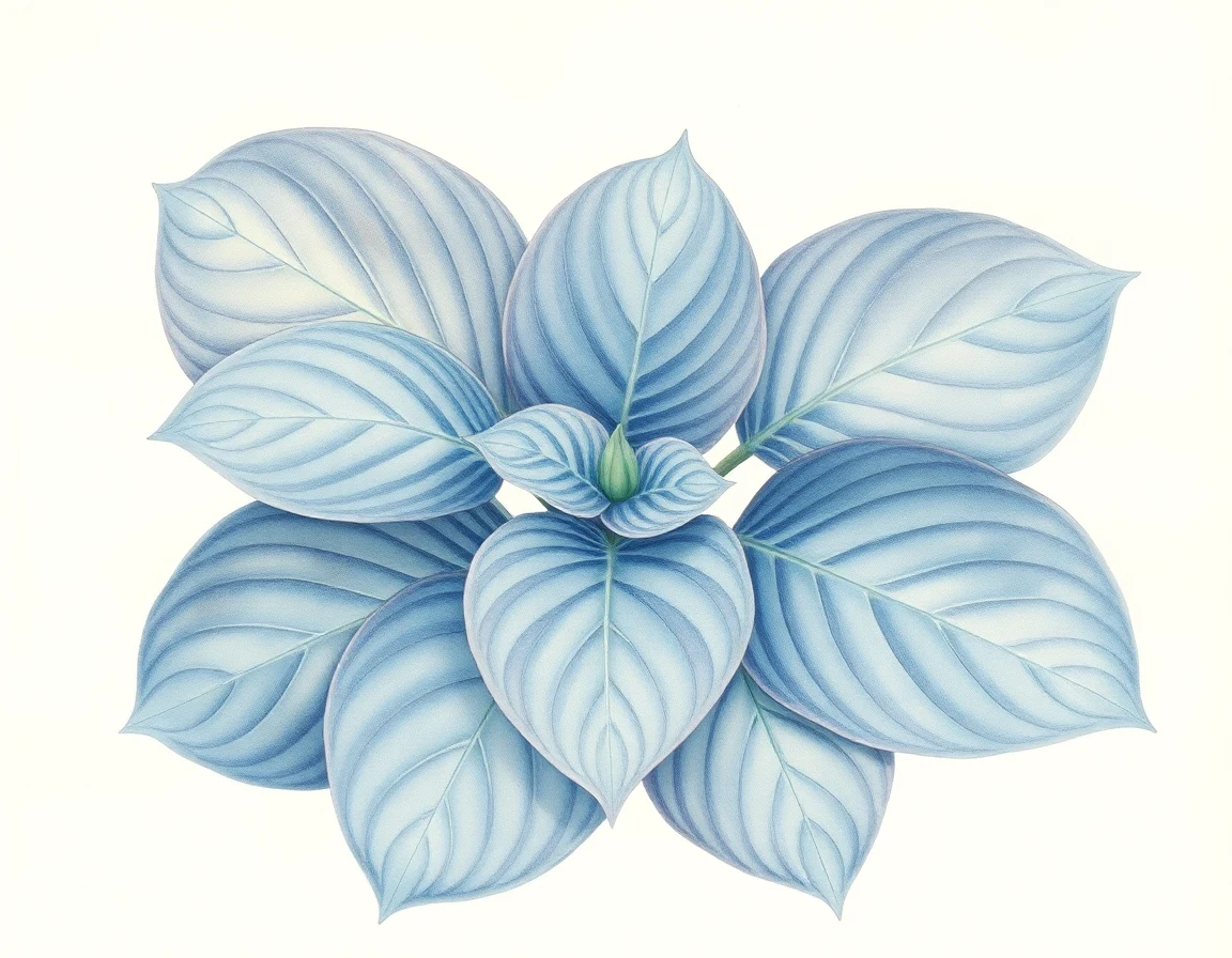 Watercolor illustration of Hosta 'Longjohn'