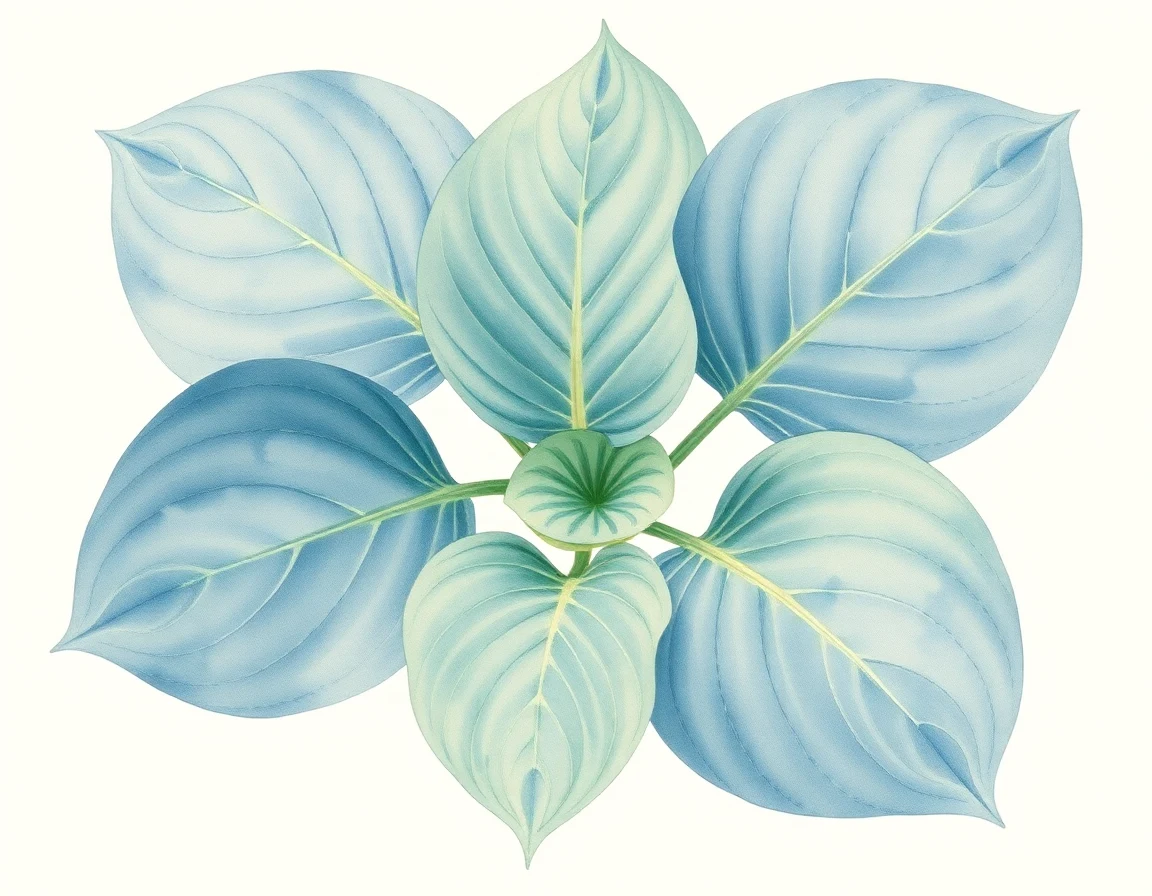 Watercolor illustration of Hosta 'Lord Rock'