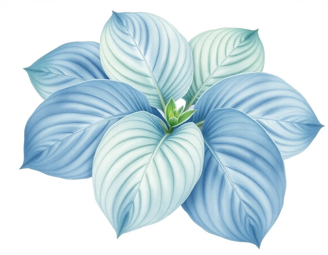 Watercolor illustration of Hosta 'Loretta's Lavender'