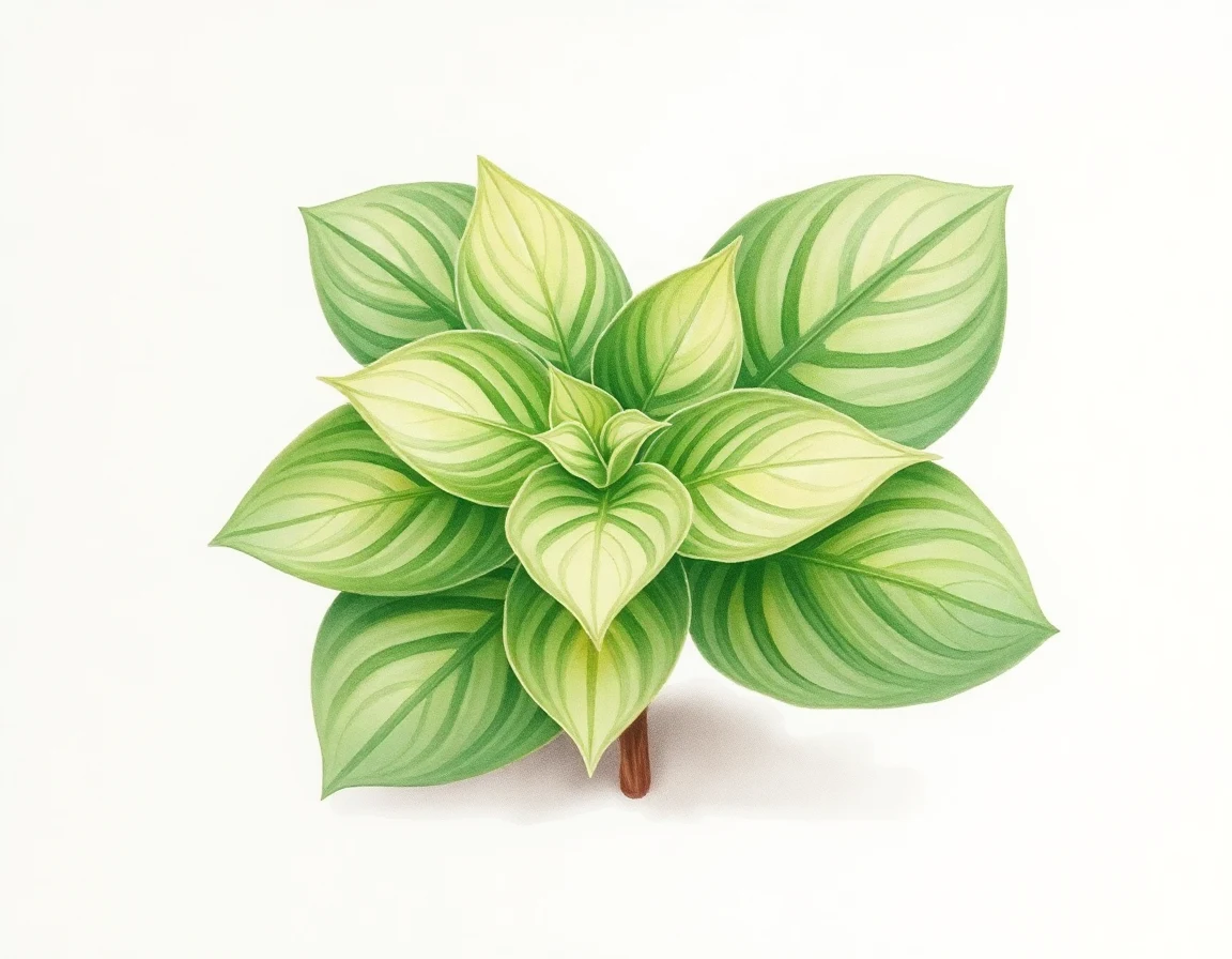 Watercolor illustration of Hosta 'Lorna'