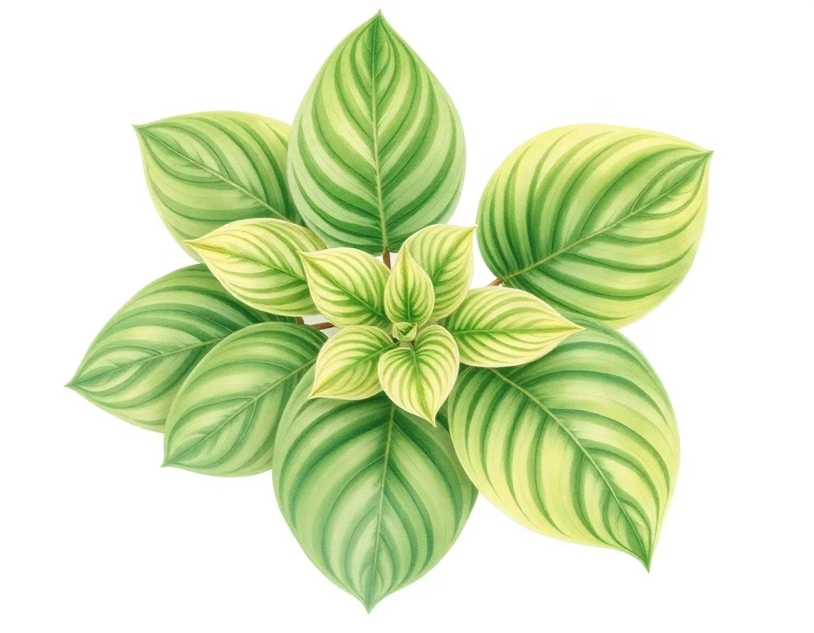 Watercolor illustration of Hosta 'Lost World'