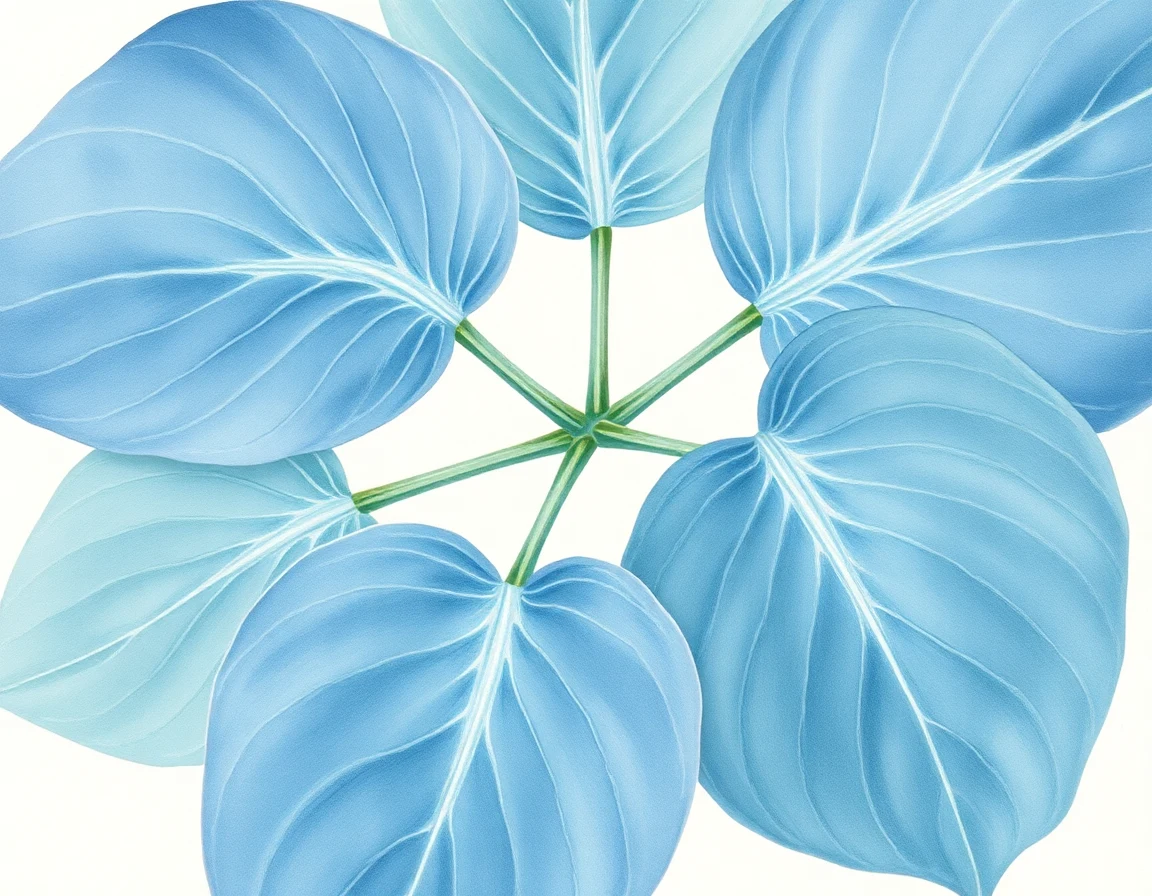 Watercolor illustration of Hosta 'Louie Louie'