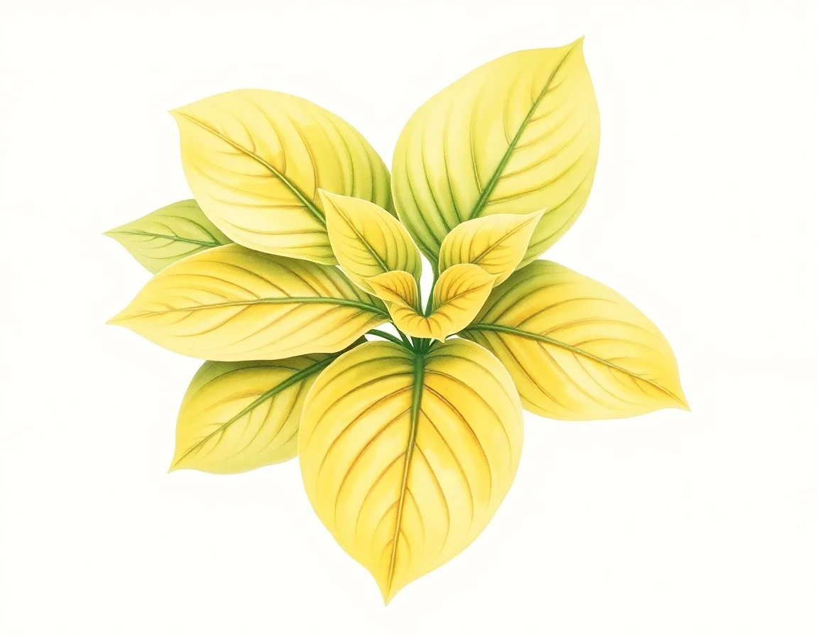 Watercolor illustration of Hosta 'Louis XIV'