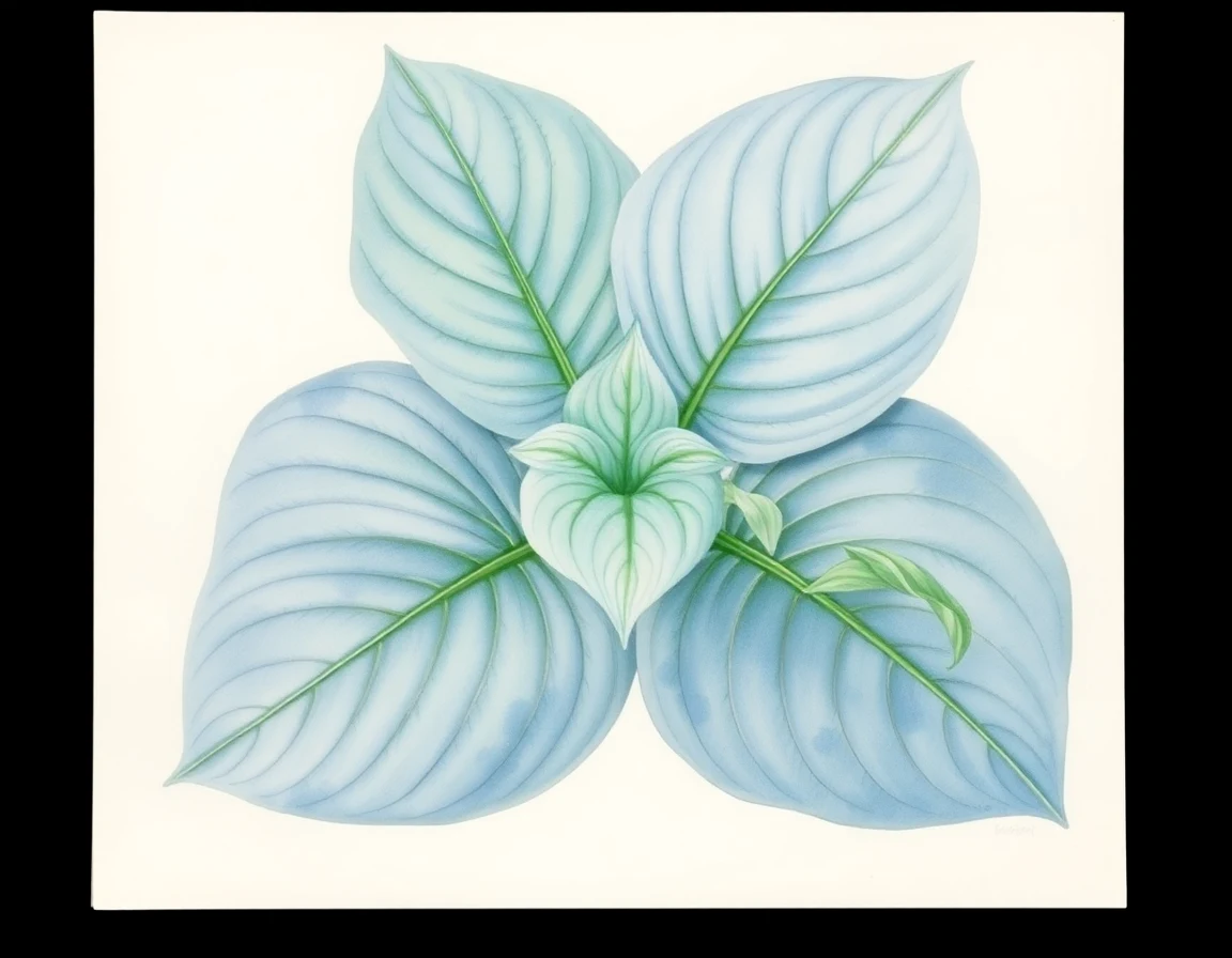 Watercolor illustration of Hosta 'Louise Ryan'