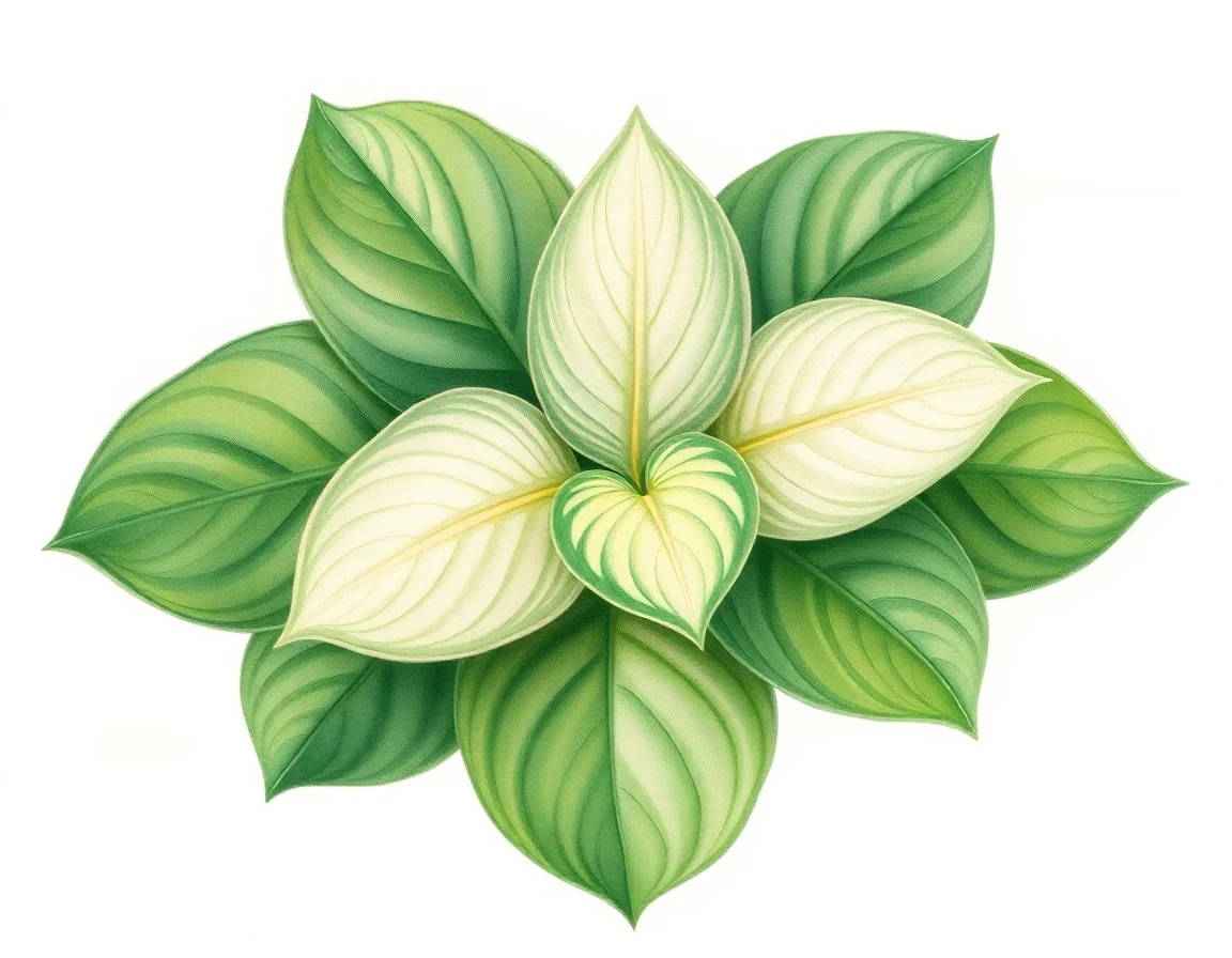 Watercolor illustration of Hosta 'Love Bug'