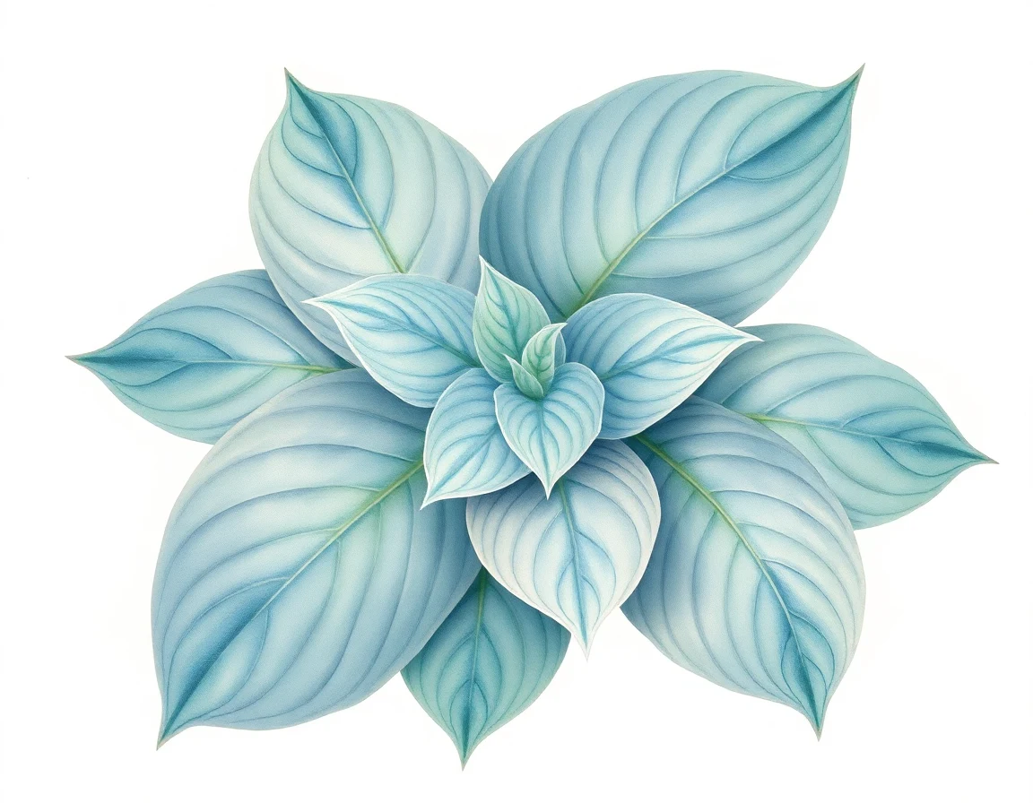 Watercolor illustration of Hosta 'Love Burst'