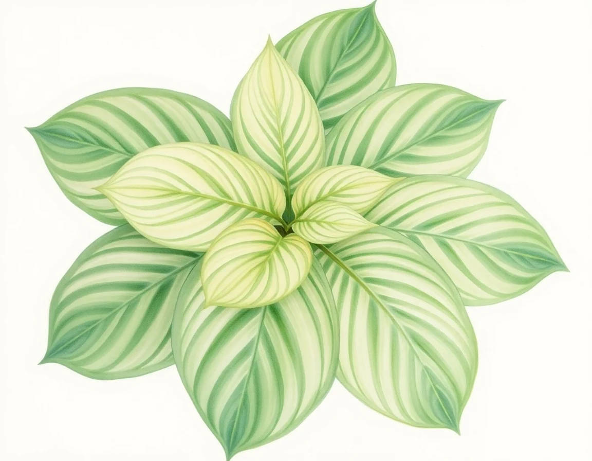 Watercolor illustration of Hosta 'Love Joy'