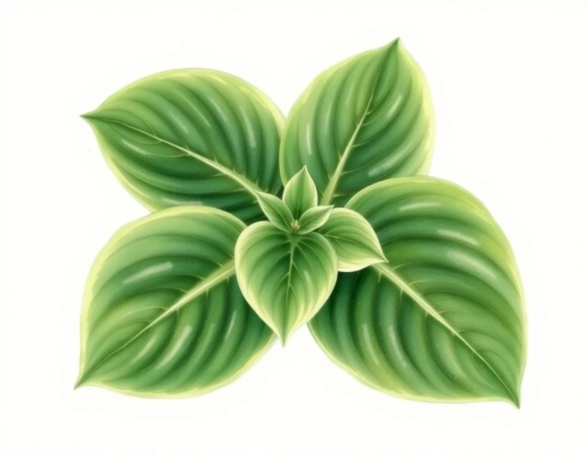 Watercolor illustration of Hosta 'Lovely Lauren'