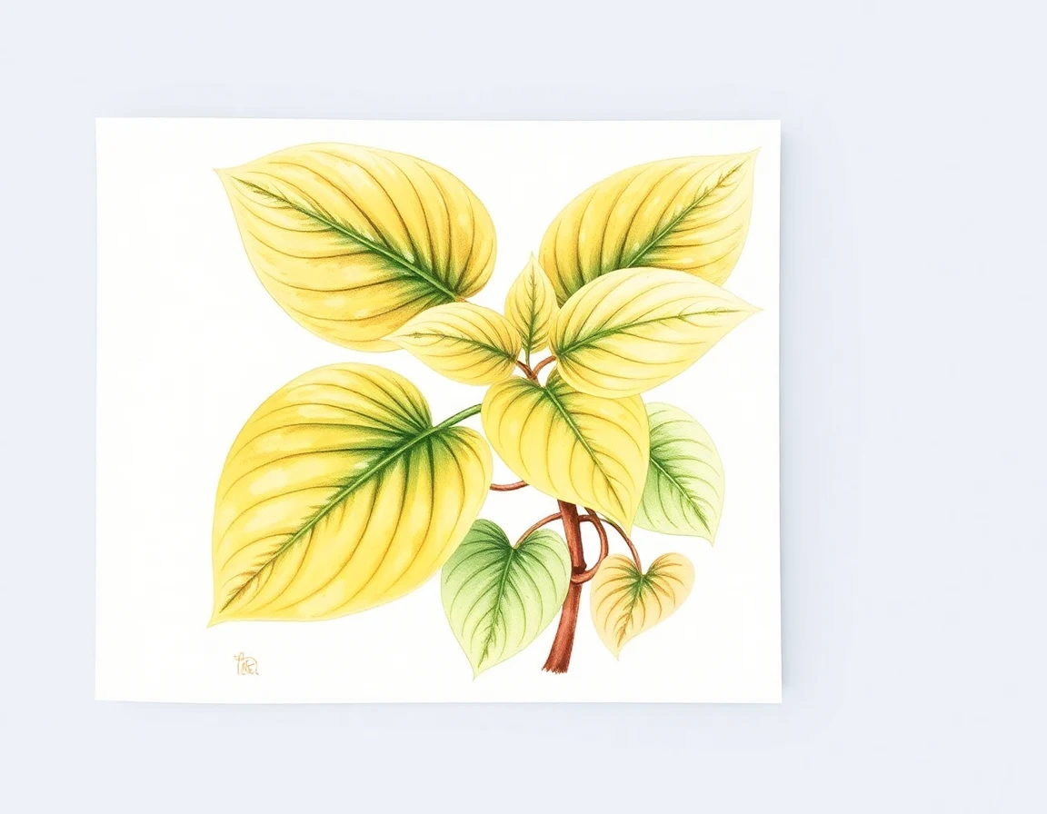 Watercolor illustration of Hosta 'Lovely Loretta'