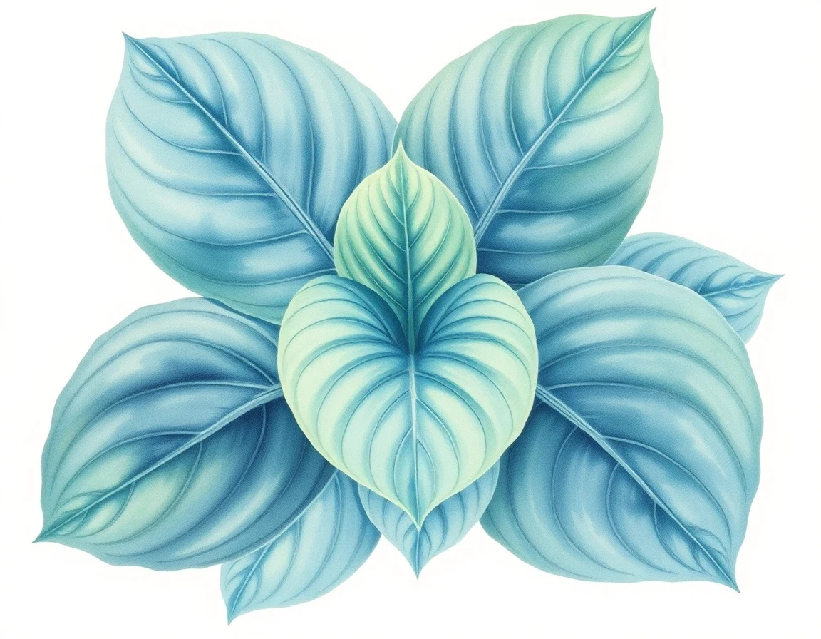 Watercolor illustration of Hosta 'Lover's Leap'