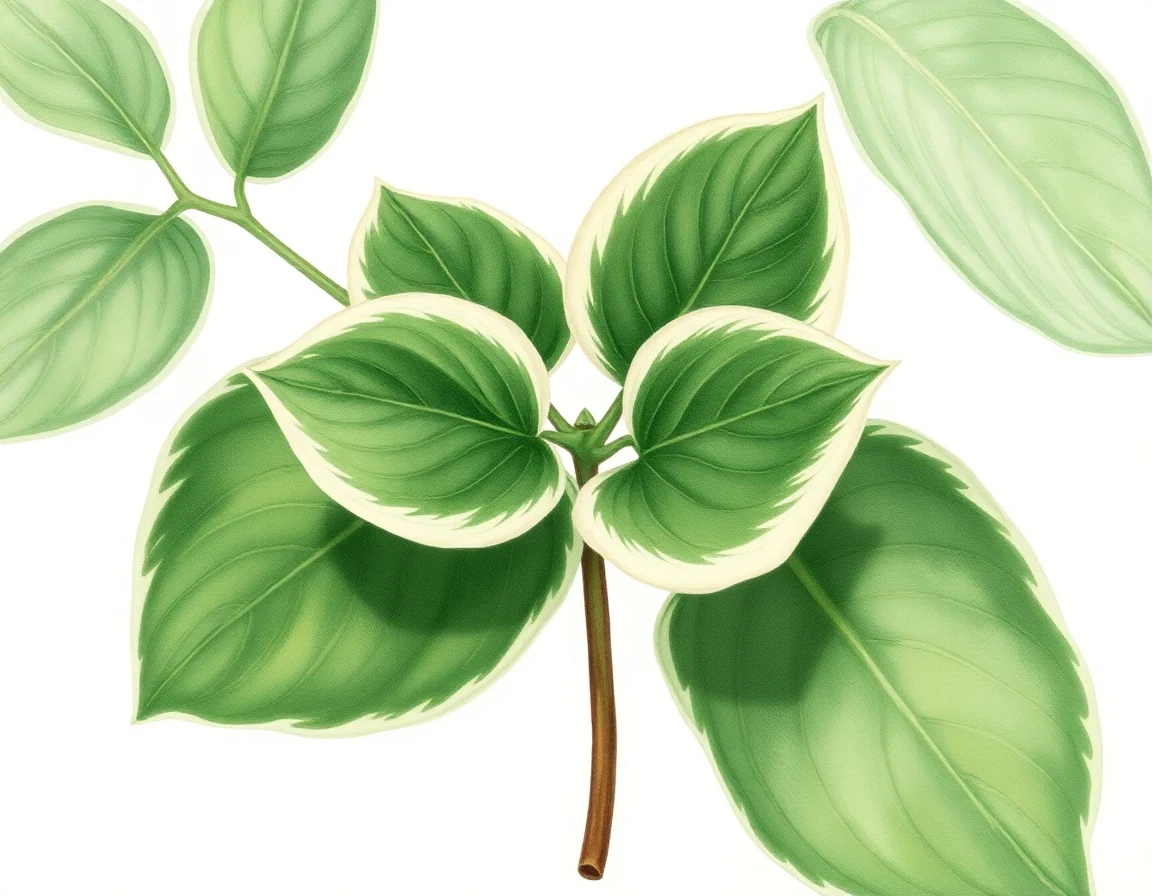 Watercolor illustration of Hosta 'Lovey Dovey'