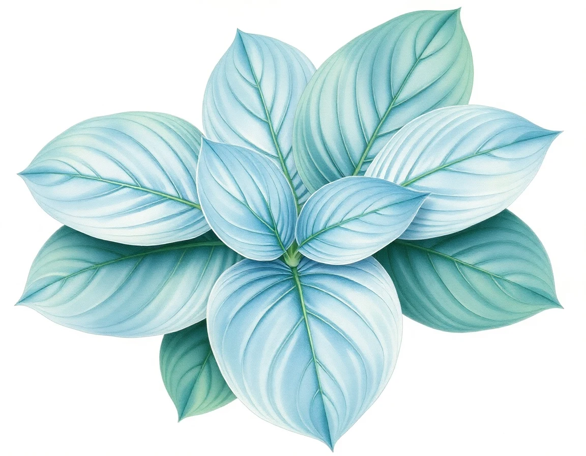Watercolor illustration of Hosta 'Lucille Simpers'