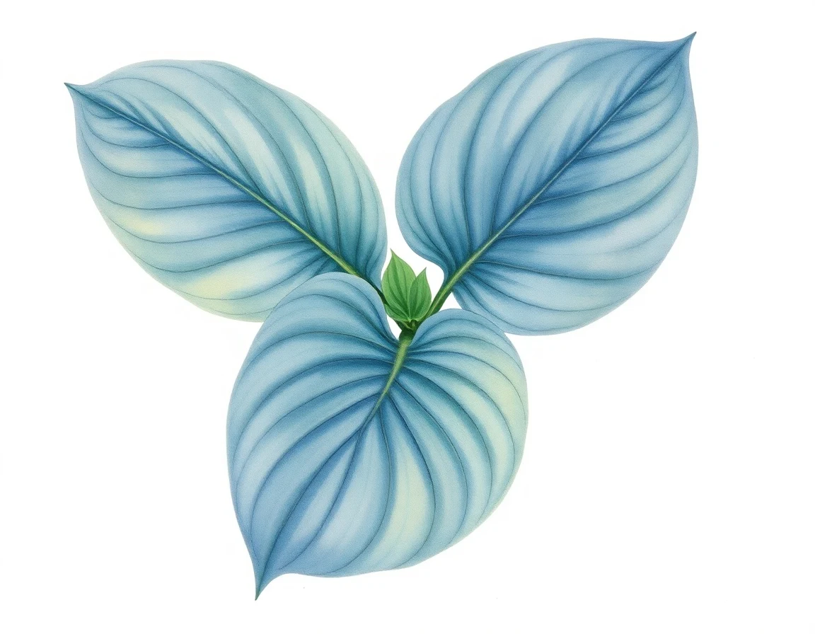 Watercolor illustration of Hosta 'Lumberjack'