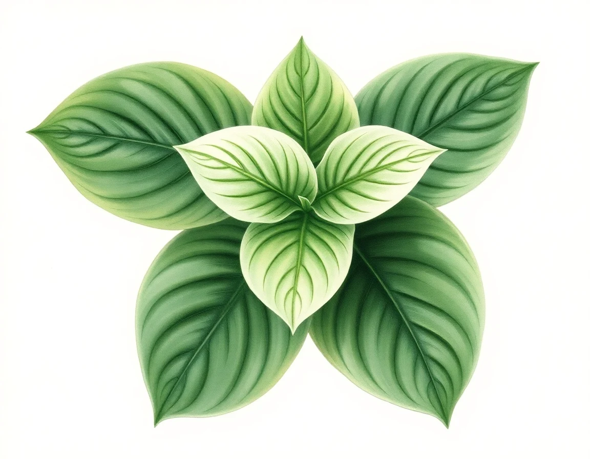 Watercolor illustration of Hosta 'Lunar Eclipse'