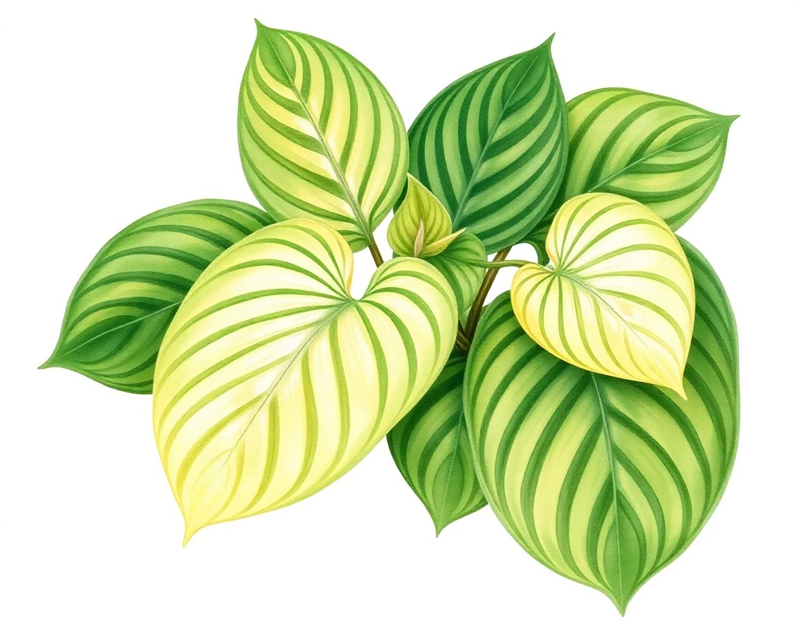 Watercolor illustration of Hosta 'Lush Life'