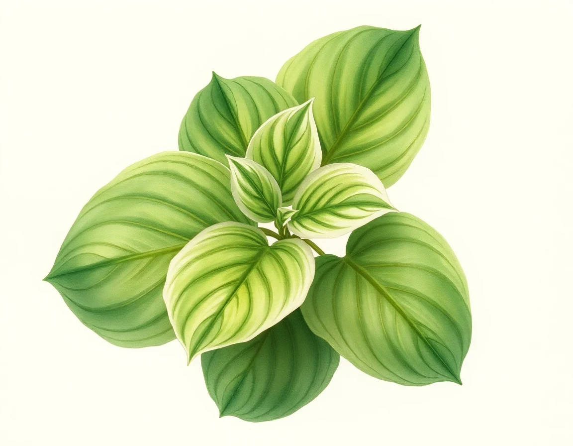 Watercolor illustration of Hosta 'Lydia'