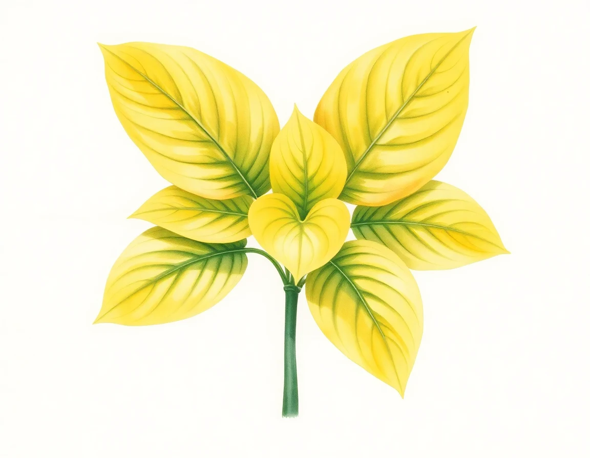 Watercolor illustration of Hosta 'Macarena'