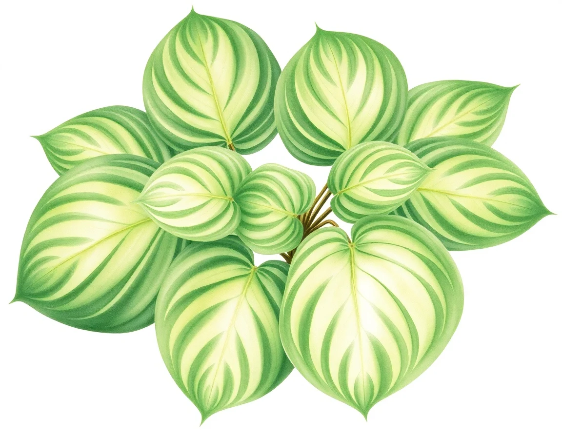 Watercolor illustration of Hosta 'Machete'