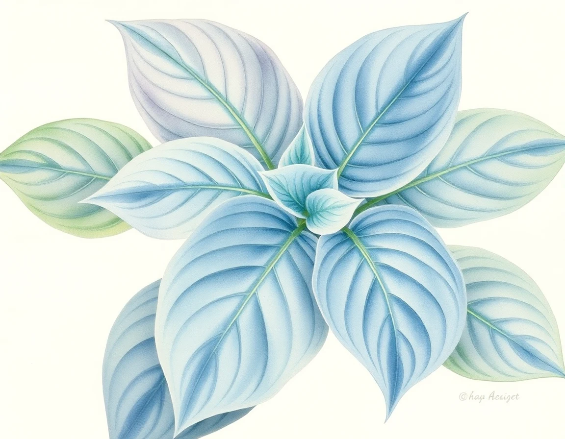 Watercolor illustration of Hosta 'Made from Scratch'