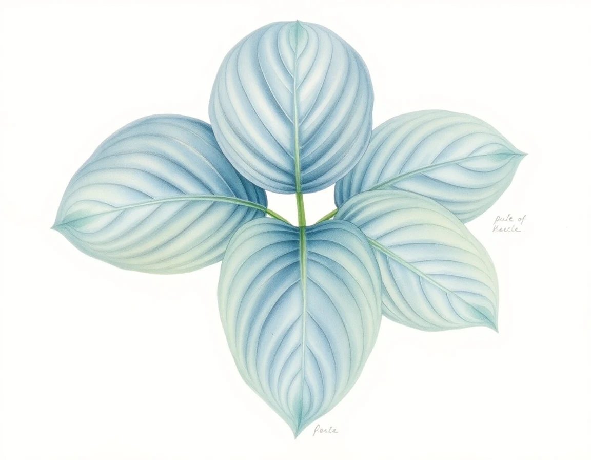 Watercolor illustration of Hosta 'Madelynn'
