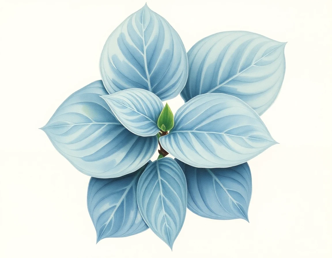 Watercolor illustration of Hosta 'Madison Mine'