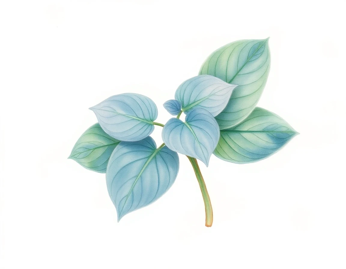 Watercolor illustration of Hosta 'Magic Island'