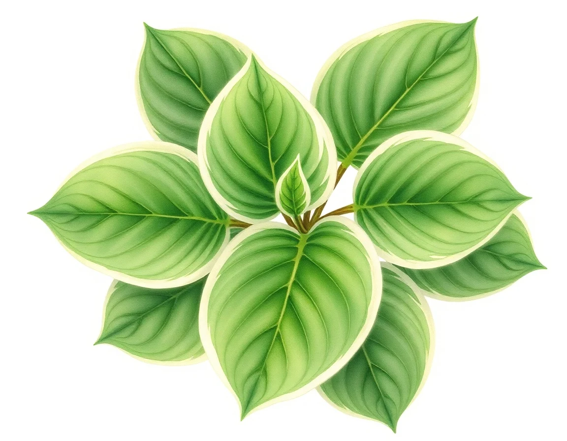 Watercolor illustration of Hosta 'Magna Carta'