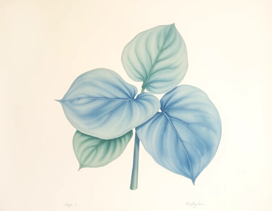 Watercolor illustration of Hosta 'Magnificent Obsession'