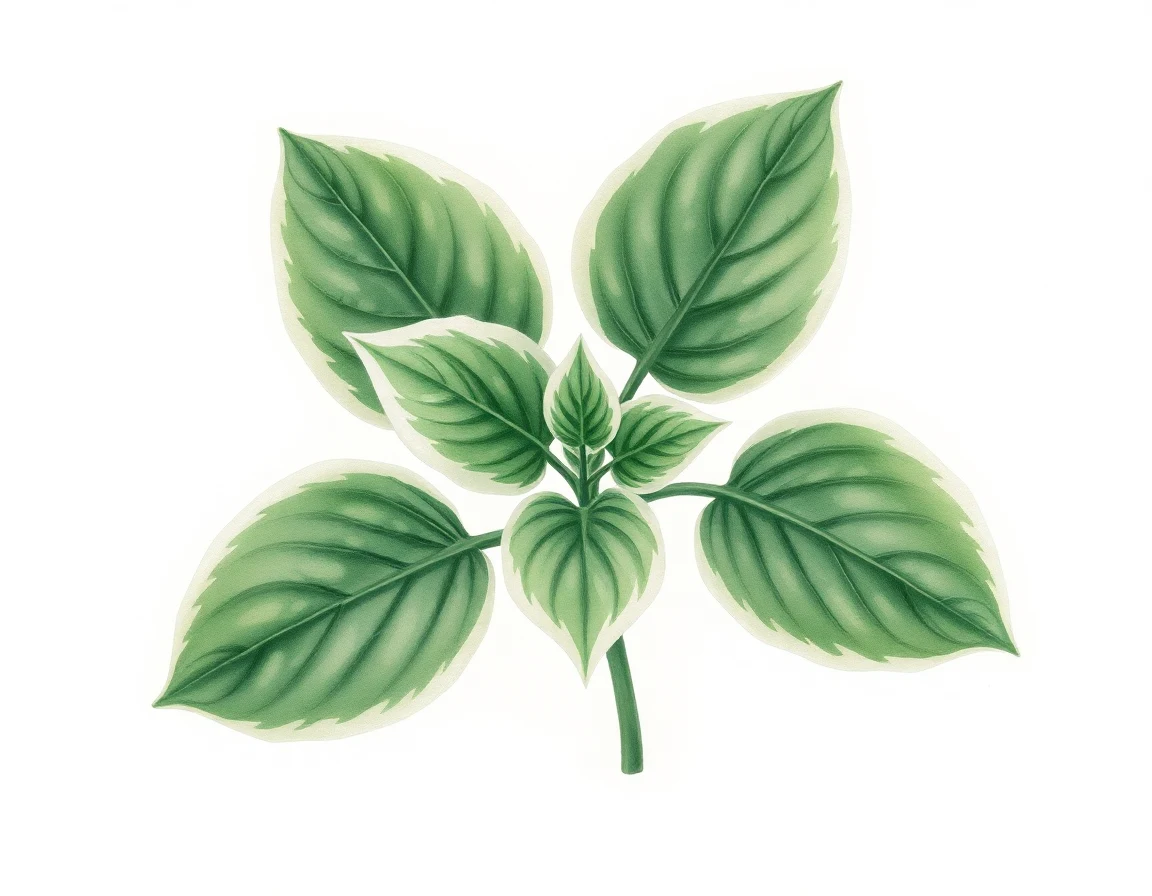 Watercolor illustration of Hosta 'Maid Marian'