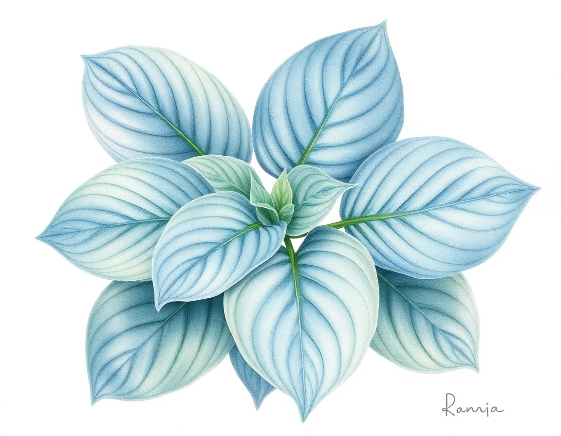 Watercolor illustration of Hosta 'Majordomo'