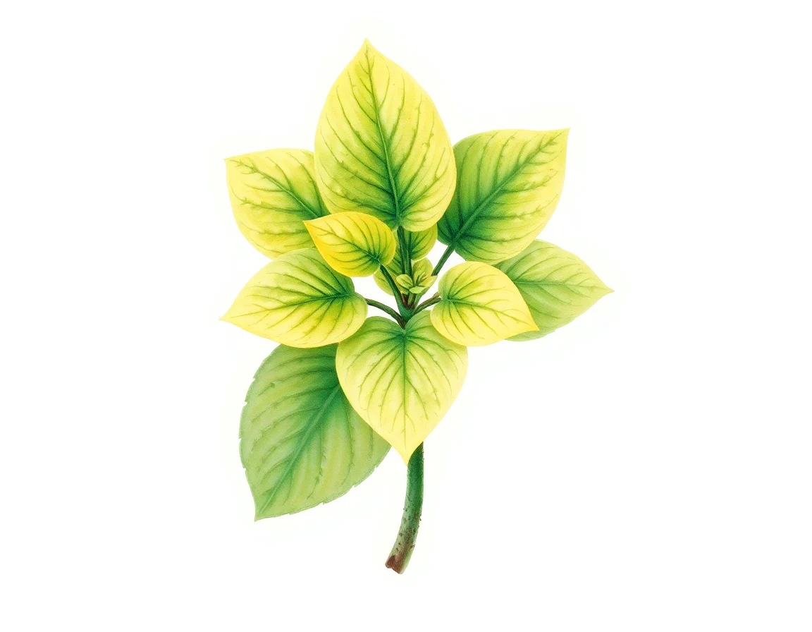 Watercolor illustration of Hosta 'Mango Salsa'