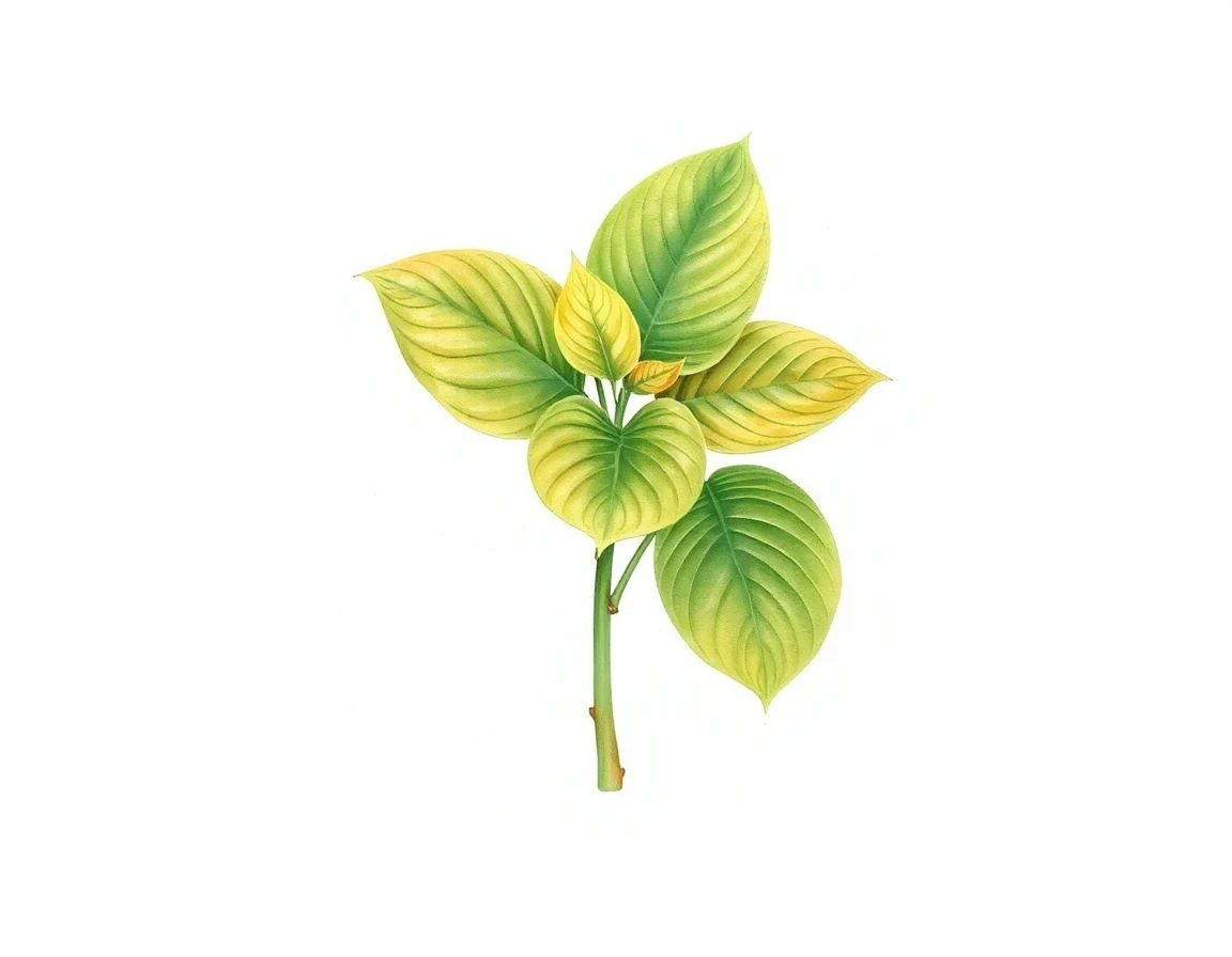 Watercolor illustration of Hosta 'Mango Tango'